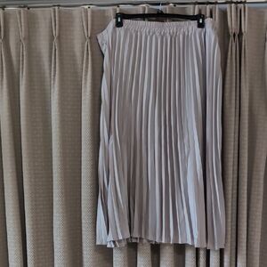 NWT Women's Size 3X Ophelia Roe Tan Pleaded Maxi Elastic Waist Skirt